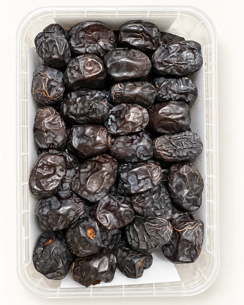 Madinah Ajwa dates in the box, from above