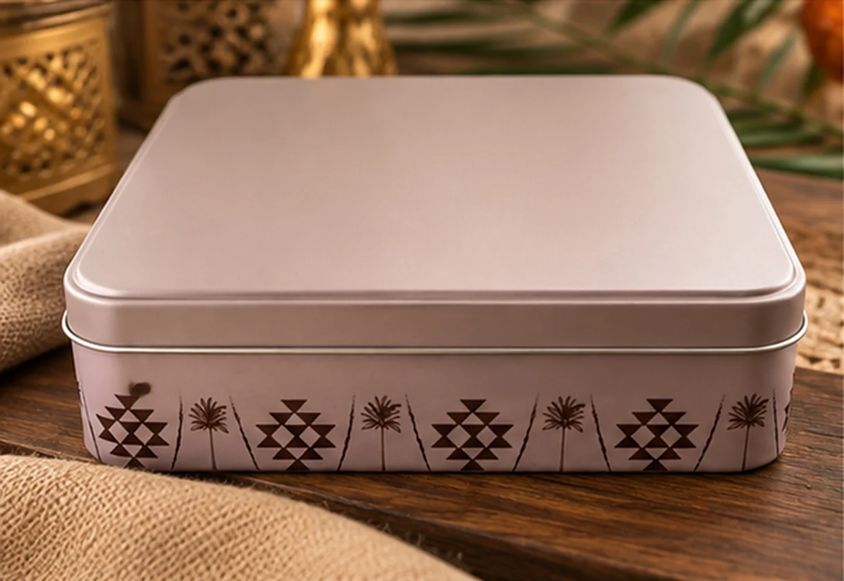 The Galaxy Royal Box, closed with its rose lid, on a wooden table
